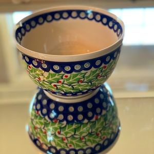 Polish Pottery Small Mixing/Serving Bowl